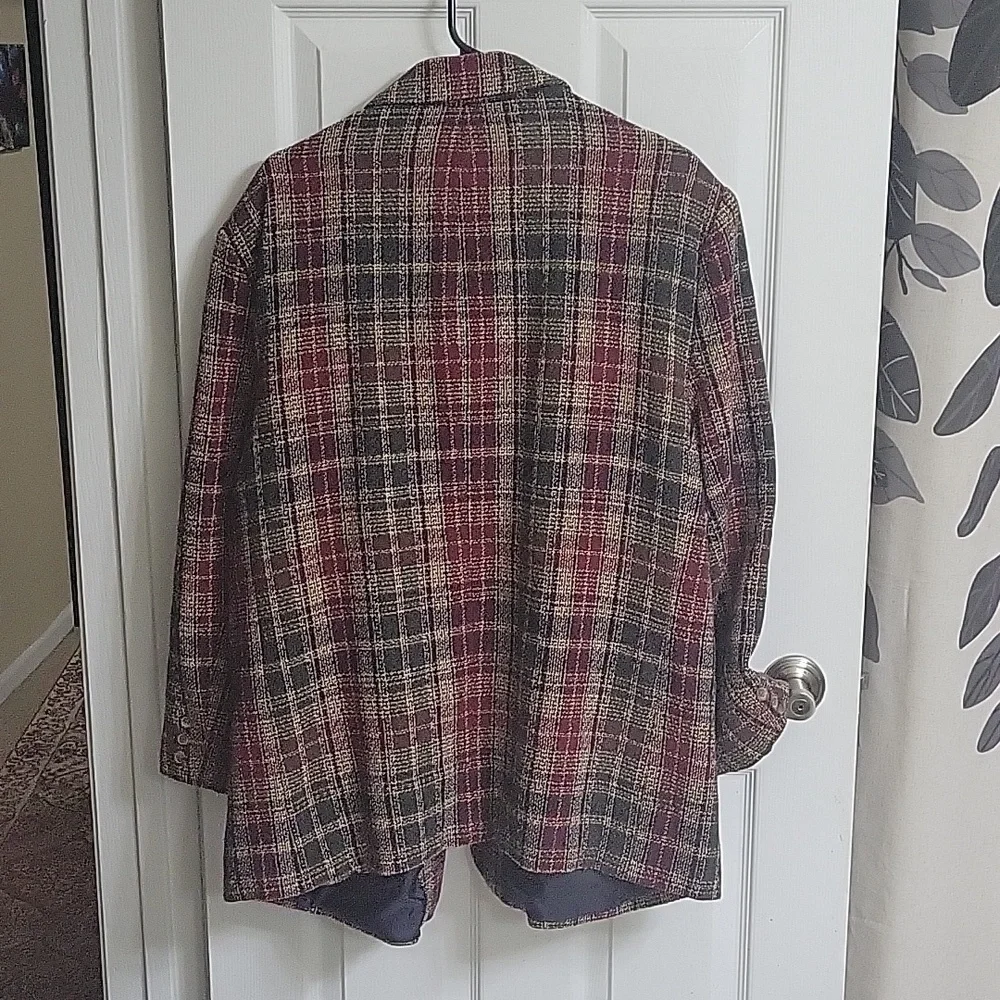 Vintage White Stag Heritage Plaid Textured Wool Blazer - Picture 7 of 7
